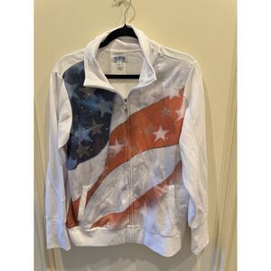 Bradford Exchange Sweater With American Flag Glitter Size Medium